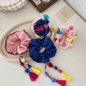 <span class=keywords><strong>Bolas</strong></span> decorativas con borlas para niñas, lazos grandes para el cabello <span class=keywords><strong>de</strong></span> Color sólido, coleta <span class=keywords><strong>de</strong></span> moda étnica dulce, accesorios para niños - Product Image 2