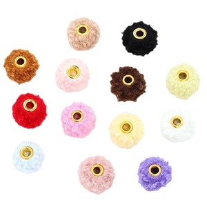 Entretoises Pompon Ourson Style Coréen 20mm Perles Bouclées Grand Trou Accessoires Bijoux DIY - Product Image 5
