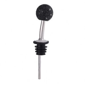 Hot Selling Diamond Crystal Decorative Pourer Stainless Steel Wine Bottle Vacuum <b>Stopper</b> - Product Image 2