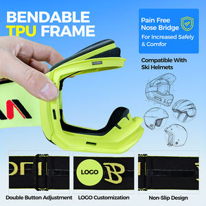 משקפי סקי עדשה כדורית בעיצוב מסורתי משקפי סנובורד קלים משקל - Product Image 5