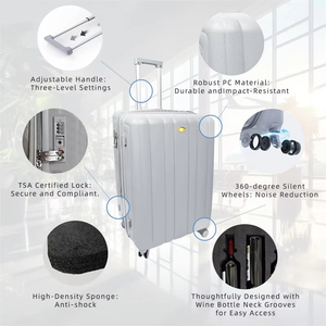 <span class=keywords><strong>Valise</strong></span> à vin de luxe personnalisée pour avions, 12 bouteilles, insert <span class=keywords><strong>en</strong></span> mousse amovible, coque rigide <span class=keywords><strong>en</strong></span> PC, antichoc, <span class=keywords><strong>valise</strong></span> de voyage pour vin - Product Image 5