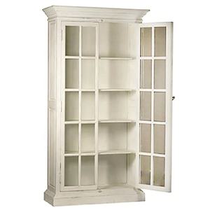 Buffet de cuisine traditionnel en bois blanc avec portes vitrées - Product Image 2