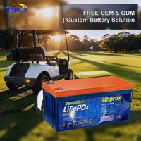 Batterie Lithium LiFePO4 36V 200AH à décharge profonde, Grade A, pour voiturette de golf, avec BMS intelligent RS485, borne M8, 6000+ cycles, CE RoHS IP67, OEM ODM