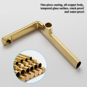 Rubinetto di Lusso in Ottone Spazzolato Oro per Lavabo <span class=keywords><strong>Bagno</strong></span> <span class=keywords><strong>Miscelatore</strong></span> Monocomando - Product Image 4