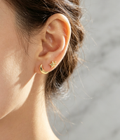 Boucles d'oreilles asymétriques en acier inoxydable 316L, motif lune et étoile, plaquées PVD, résistantes à l'eau, sans ternissement, bijoux délicats pour femmes