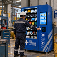 Distributeur automatique industriel Winnsen, casier de distribution d'outils EPI avec accès par carte RFID pour badge d'employé et rapports cloud pour usine