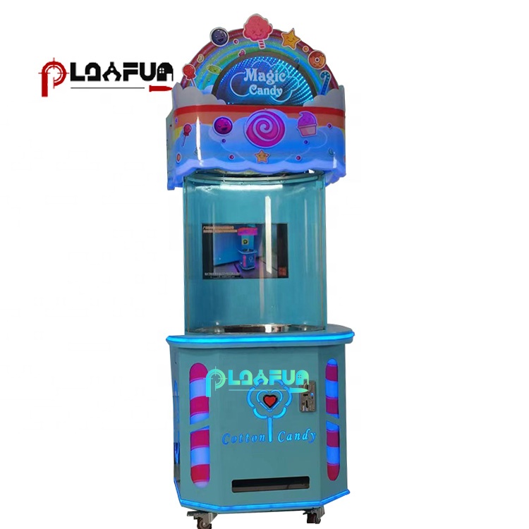 Factory directly sale Amusement park mall Coin -op child Smart Magic cotton candy floss DIY making maker vending machine