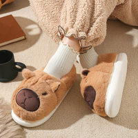 Nouveau modèle Chaussons d'hiver capybara en peluche Chaussons d'intérieur confortables en peluche pour la maison