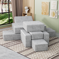Ensemble de canapés modulaires Saien 12 pièces en mousse haute densité et tissu sous vide, design moderne, housse amovible pour hôtels et centres commerciaux