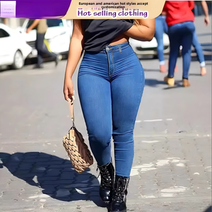 <span class=keywords><strong>Jean</strong></span> Skinny <span class=keywords><strong>Taille</strong></span> <span class=keywords><strong>Haute</strong></span> <span class=keywords><strong>Push</strong></span>-<span class=keywords><strong>Up</strong></span> Effet Remonte-Fesses pour Femme, Pantalon en Denim Extensible Coupe Slim Style Streetwear, Vente en Gros Prêt à Expédier - Product Image 1