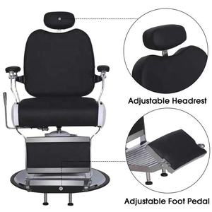 Silla reclinable ergonómica giratoria Manual de cuero vegano, muebles de belleza para salón de peluquería Estilo Barbero Vintage para uso escolar - Product Image 5