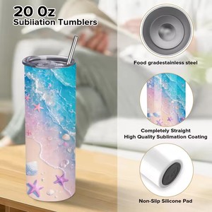 Top Deals USA 20oz vaso <span class=keywords><strong>de</strong></span> acero inoxidable con pajitas recto para espacios en blanco <span class=keywords><strong>de</strong></span> sublimación para flaco para tazas <span class=keywords><strong>de</strong></span> almacén - Product Image 3