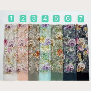 Tessuto in Tulle Ricamato con Paillettes 3D a Forma di Peonia e Farfalla, Design in Velluto Floccato, <span class=keywords><strong>7</strong></span> Colori per Abiti da Sposa e Abiti da Sera - Product Image 6