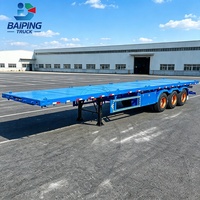 Semi-remorque plateau porte-conteneurs de 40 pieds, 3 essieux FUWA, train de roulement en acier, suspension mécanique, capacité de charge de 30 tonnes