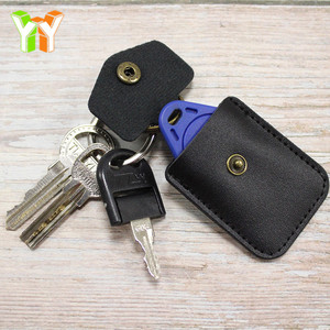 Étui personnalisé pour carte d'accès, protège-carte de transport en commun en forme de goutte d'eau, mini porte-clés en cuir PU, porte-carte Octopus - Product Image 1
