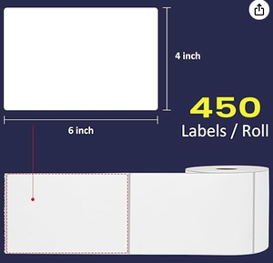 Etiquetas Térmicas Directas de 4"x6" Compatibles con DYMO, Etiquetas de Envío Perforadas, Libres de BPA, Adhesivo Fuerte, Resistentes al Agua - Product Image 1