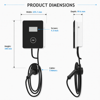 Chargeurs de voitures électriques 7 kW 32 ampères, borne de recharge murale EVSE niveau 2 7 kW, IEC 62196-2 SAE J1772, station de recharge pour véhicules électriques