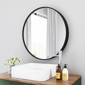 Round <strong>Mirror</strong> 20 Inch <strong>White</strong>/Black/Gold <strong>Circle</strong> Wall Stainless Steel Framed for Bedroom Bathroom Living Room - Product Image 6