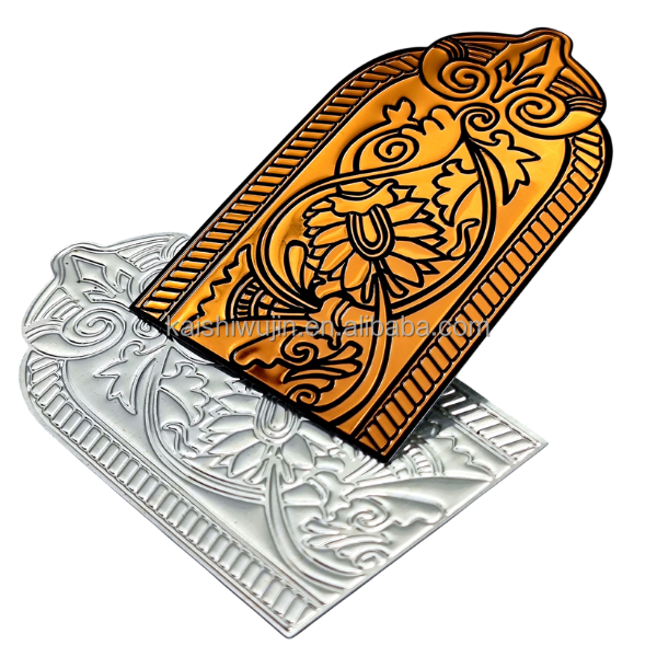Custom Eco-Friendly Durable Aluminum Embossed 3D Logo Labels with Scratch off Waterproof for Bottles Perfume Packaging Branding