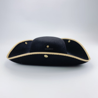 Pittsburgh pirata Cosplay fieltro Tricorn sombrero en negro azul verde para hombres mujeres Año Nuevo disfraz de Halloween Acción de Gracias gorras a granel