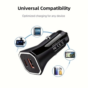Adattatore per auto USB ricarica rapida QC 3.0 20W PD tipo C caricabatterie rapido per iPhone 14 13 12 Pro Max Xiaomi Redmi <span class=keywords><strong>Samsung</strong></span> <span class=keywords><strong>S23</strong></span> cellulare - Product Image 3