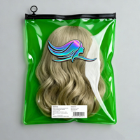 Emballages écologiques en PVC pour extensions de cheveux humains, sacs noirs givrés pour lots de perruques avec personnalisation
