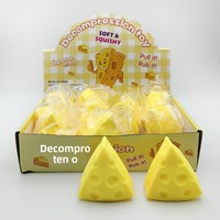 Jouet Squishy en Caoutchouc en Forme de Fromage Triangulaire, Simulation Alimentaire, Anti-Stress pour Bureau et Cadeau de Fête Unisexe