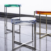 Table basse en acrylique transparent personnalisée SHUANGHE, cadre en métal, design minimaliste, taille personnalisée, meubles de salon, utilisation en côté du canapé