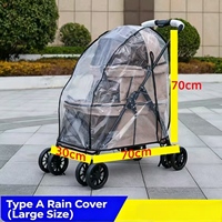 Housse de pluie pliable et imperméable pour poussette pour animaux de compagnie, pour chats et chiens