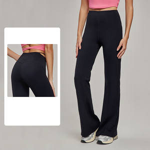 Taille haute évasé Bootcut Yoga pantalon femmes Slim Fit solide séchage rapide respirant quatre voies Stretch refroidissement tissu Anti boulochage - Product Image 4