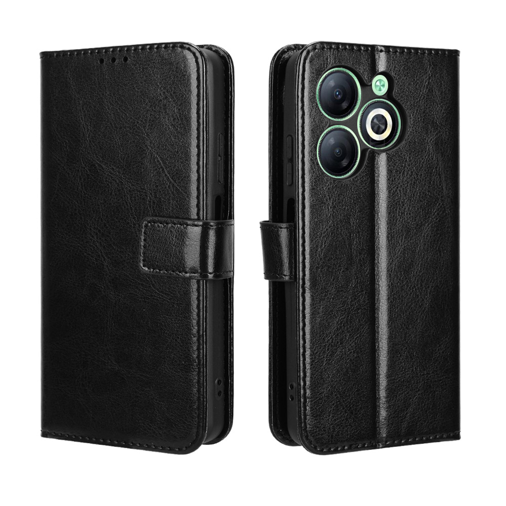 LCEHTOGYE Custodia per Infinix Smart 7 Plus, PU Case Staffa Cover + Pellicola Protettiva in Vetro Temperato per Infinix Smart 7 Plus - HZFM - TBlu