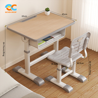 Proveedor Directo de Escritorio de Estudio de Madera con Rejilla Ventilada, Conjunto de Mesa y Silla para Estudiantes, Suministro al por Mayor para Proyectos Escolares