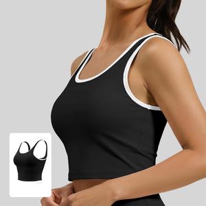 Camiseta de yoga para mujer con almohadillas push-up, transpirable, de alta elasticidad, elástica en cuatro direcciones, de secado rápido, sin espalda, ajuste ceñido - Product Image 2