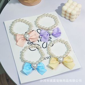 Collier ras du cou pour animaux de compagnie avec pendentif cœur en pierre précieuse, ornement de mode pour animaux, accessoires pour chats et chiens, utilisation quatre saisons - Product Image 3
