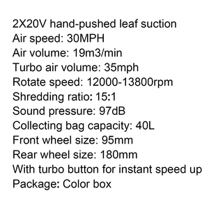 Vertak 40V Batterie sans fil Souffleur de feuilles Aspirateur 3 en 1 Collecteur électrique d'aspiration de feuilles pour jardin, pelouse, cour, nettoyage des feuilles d'automne - Product Image 3
