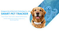 Traceur GPS d'intérieur Qcool pour animaux de compagnie : Alarme vibrante, Correction du comportement, Enregistrement du comportement, Anti-perte, Sécurité des chats et chiens