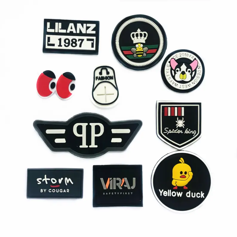 Hot sell silicone rubber soft pvc logo labels clothing garment patches custom tags for clothing labels clothes tags hats jackets