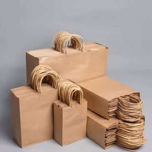 <b>Personalized</b> Eco-friendly Promotion Kraft Paper Twisted Handle Custom Printed Reusable Durable Food Packaging Paper <b>Bag</b> - Product Image 1