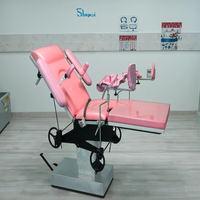 Lit d'accouchement hydraulique en acier inoxydable, table d'examen obstétrique/gynécologique réglable manuellement, mobilier hospitalier pour l'accouchement en milieu hospitalier