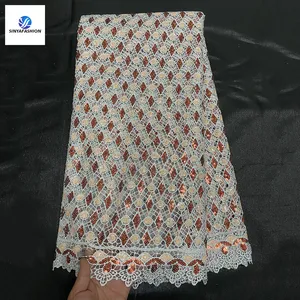 Sinya White African Guipure Lace Water Soluble Lace Wholesale Embroidery Luxury Lace Fabrics For Women