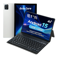 Nouvelle tablette Android professionnelle pour adultes de 10,1 pouces avec processeur MTK Octa-Core, étui clavier et emplacement pour carte SIM, idéale pour les enfants