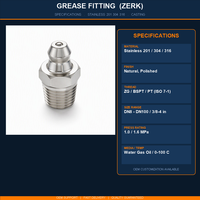 Vente en gros de mamelons tous types de filetage 6mm 8mm 10mm 12mm 45 raccord de graisse à 90 degrés pour voitures