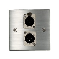 Plaque murale en alliage d'aluminium à 2 sections, prise XLR USB VGA, panneau métallique XLR à 2 positions, plaque frontale de type 86 D, 2 unités