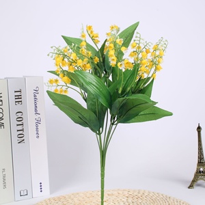 Fleur artificielle <span class=keywords><strong>pas</strong></span> chère de <span class=keywords><strong>muguet</strong></span> en plastique, centre de table pour la maison, décoration de mariage - Product Image 4
