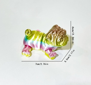Jouet articulé imprimé en 3D coloré, adorable pug, petit chien, décorations de bureau - Product Image 6