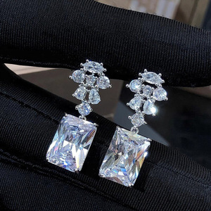 Eleganti orecchini pendenti da sposa per donna, stile principessa, gioielli formali alla moda - Product Image 5