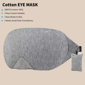 Masque pour les yeux en coton respirant avec pont nasal et design anti-lumière pour un sommeil profond - Product Image 1
