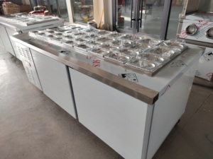 RTK-équipement de réfrigération sous le comptoir réfrigérateur réfrigérateur Pizza Table de préparation congélateur affichage verre couverture salade <span class=keywords><strong>Bar</strong></span> - Product Image 4