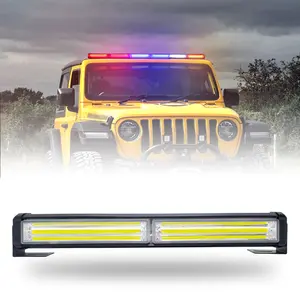 ट्रक ऑफ-रोड पिकअप के लिए सीओबी इमरजेंसी स्ट्रोब लाइट्स डायरेक्शनल रूफ माउंटिंग 12V 24V एम्बर ट्रैफिक सिग्नल चेतावनी लाइट बार