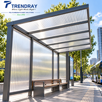 Panneau mural en polycarbonate pour extérieur, à emboîtement, pour abri de bus, toiture, paroi latérale et station de transport